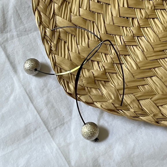 Elegant Black Silver Drop Earrings - Picture 2 of 6